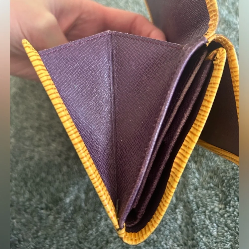 Louis Vuitton Yellow EPI Leather Elise Compact Wallet SP0030